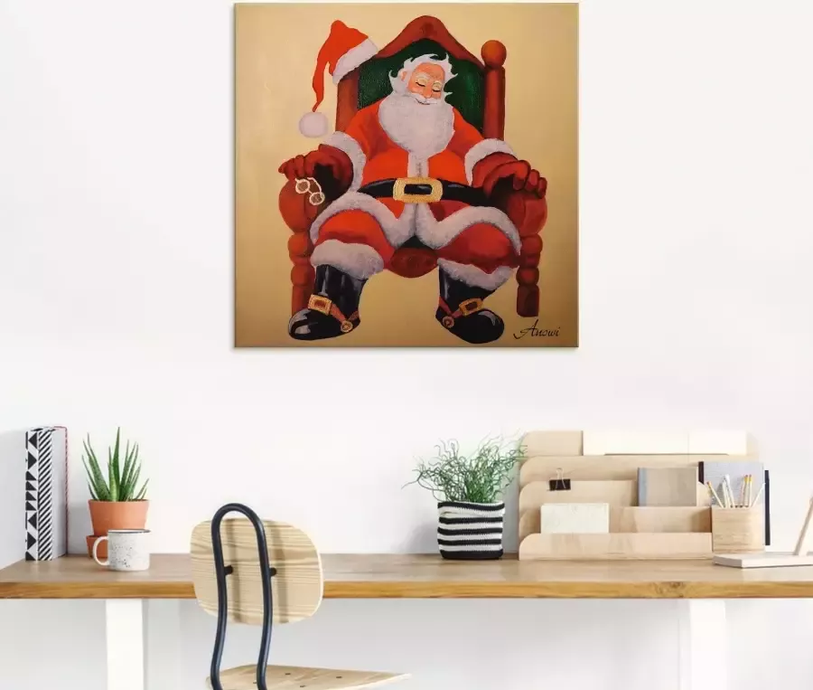 Artland Print op glas Slapende kerstman in verschillende maten - Foto 2