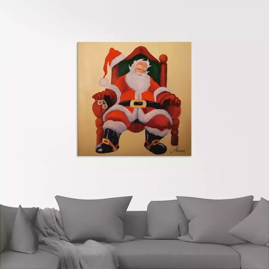 Artland Print op glas Slapende kerstman in verschillende maten - Foto 1