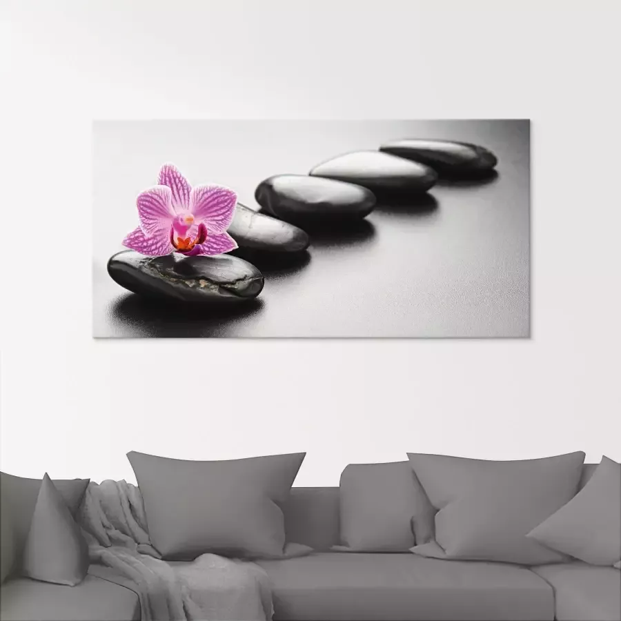Artland Print op glas Spa-concept met zen stenen en orchidee - Foto 1