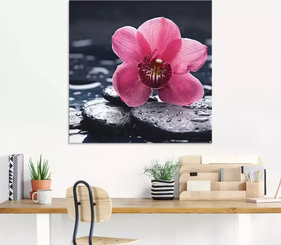 Artland Print op glas Stilleven met kiezel en een orchidee - Foto 4