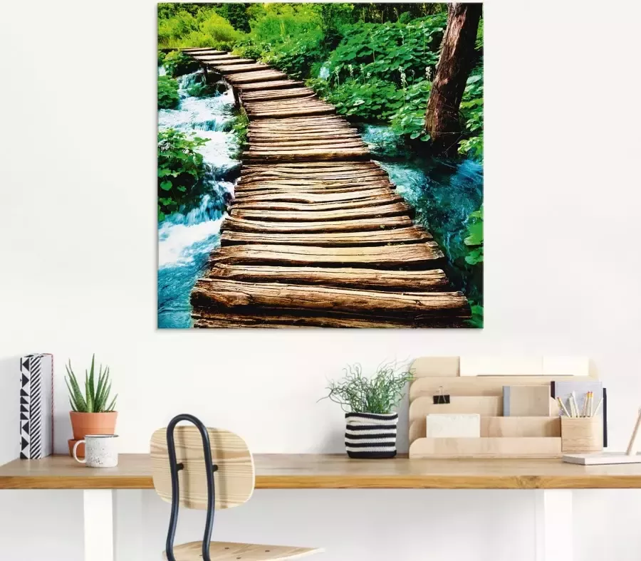 Artland Print op glas Houten brug in verschillende maten - Foto 4