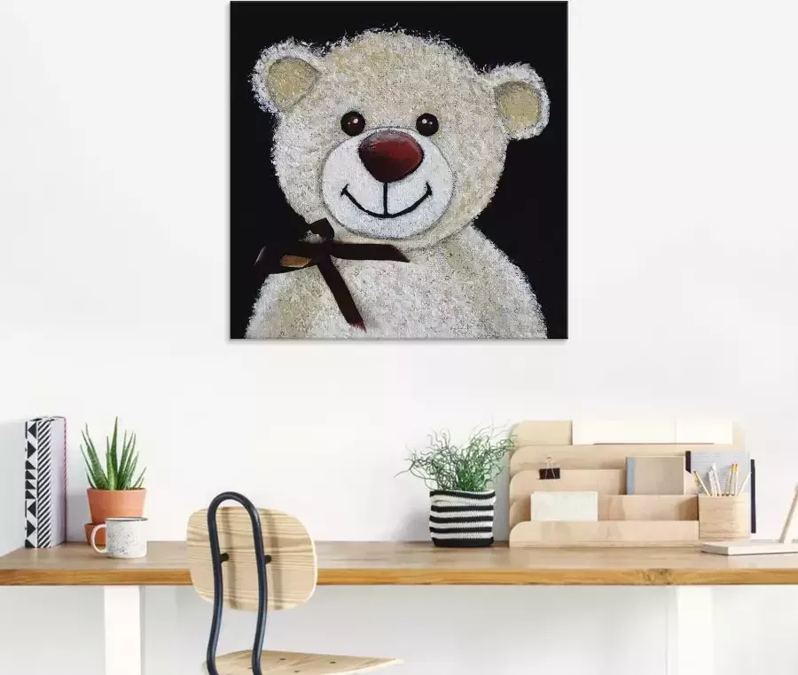 Artland Print op glas Teddybeer in verschillende maten - Foto 3