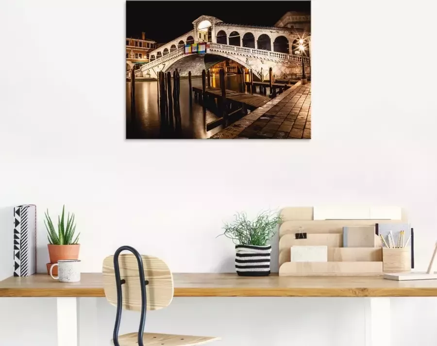 Artland Print op glas Venetië Canal Grande & Rialto brug II - Foto 2