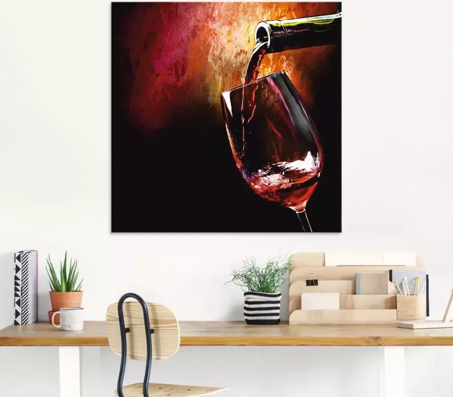 Artland Print op glas Wijn rode wijn in verschillende maten