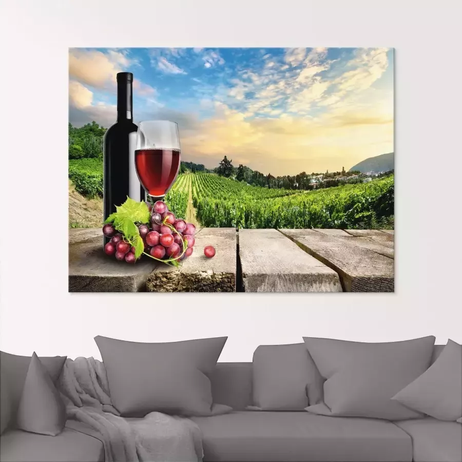 Artland Print op glas Wijn voor wijnbergen in verschillende maten - Foto 1