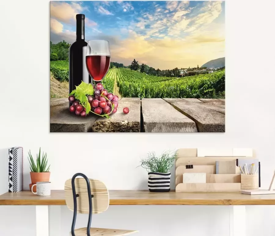 Artland Print op glas Wijn voor wijnbergen in verschillende maten - Foto 2