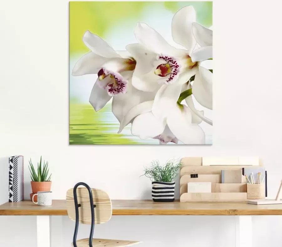 Artland Print op glas Witte orchidee in verschillende maten - Foto 1