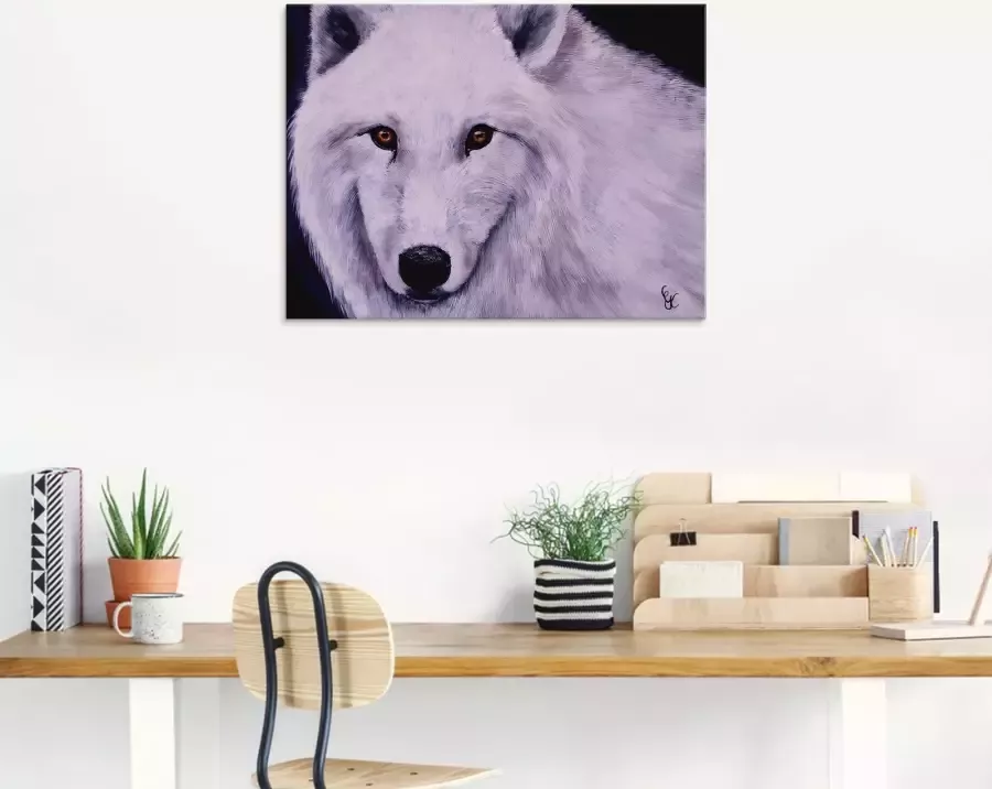 Artland Print op glas Witte wolf in verschillende maten - Foto 2