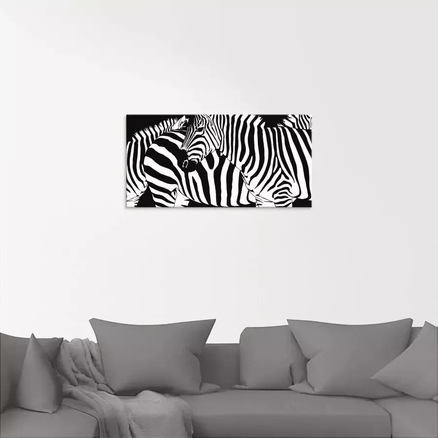 Artland Print op glas Zebrastrepen in verschillende maten - Foto 1