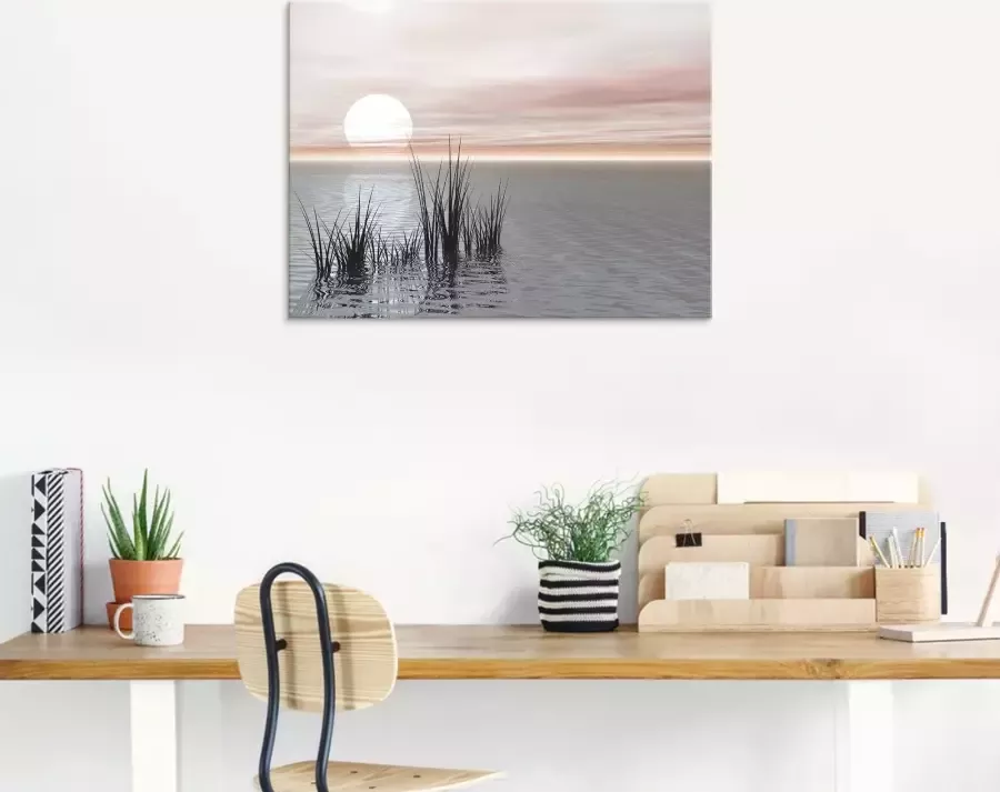 Artland Print op glas Zonsondergang met riet - Foto 5