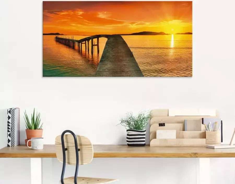 Artland Print op glas Zonsopkomst boven de zee - Foto 2