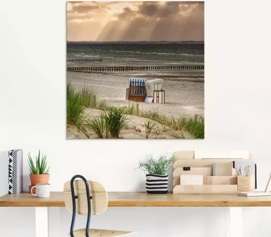 Artland Print op glas Zwarte struik strand op eiland Poel - Foto 2