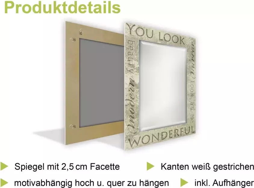 Artland Sierspiegel Bloch-boer spiegel met lijst voor het hele lichaam wandspiegel met motiefrand landhuis - Foto 3