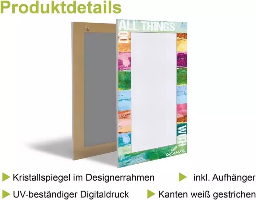 Artland Sierspiegel Fotocollage van 32 kleurrijke voordeuren spiegel met lijst voor het hele lichaam wandspiegel met motiefrand landhuis