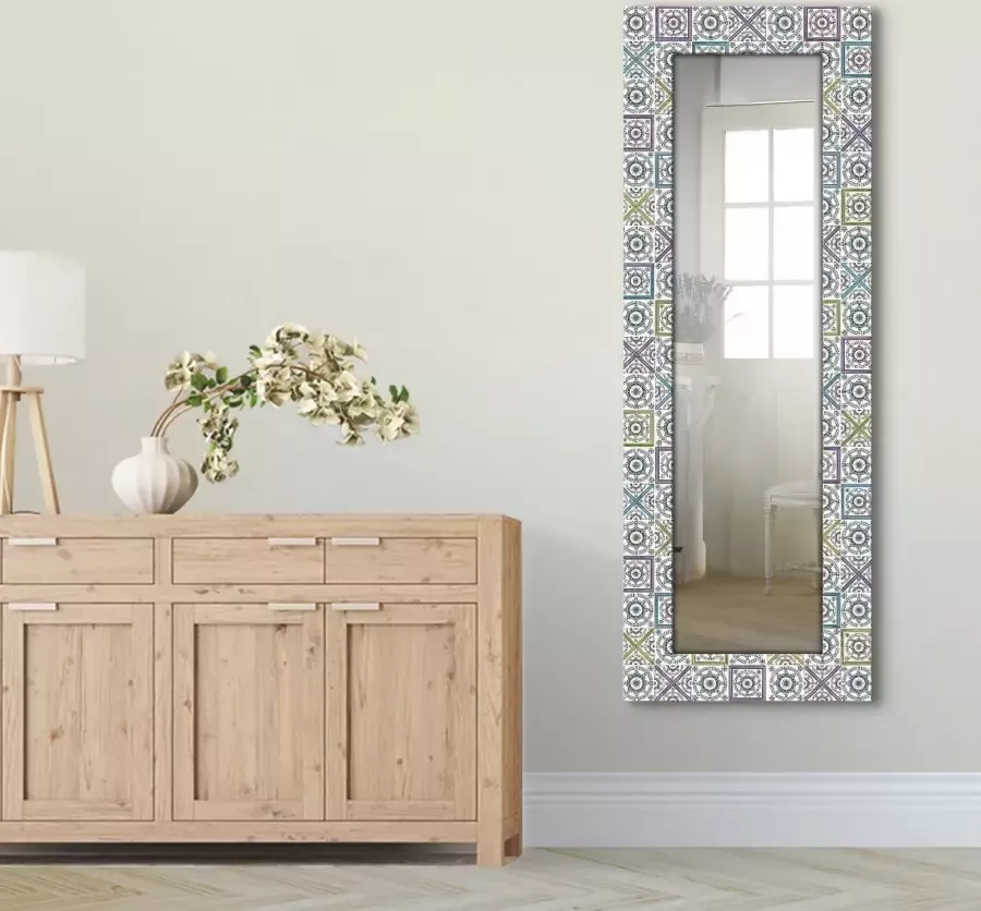 Artland Sierspiegel Oriëntaalse droom ingelijste spiegel voor het hele lichaam met motiefrand geschikt voor kleine smalle hal halspiegel mirror spiegel omrand om op te hangen