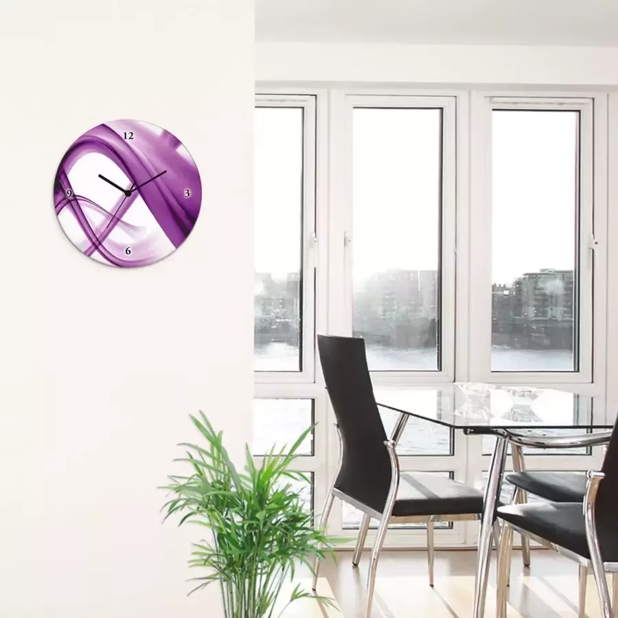 Artland Wandklok Abstracte compositie (violet) optioneel verkrijgbaar met kwarts- of radiografisch uurwerk geruisloos zonder tikkend geluid - Foto 2