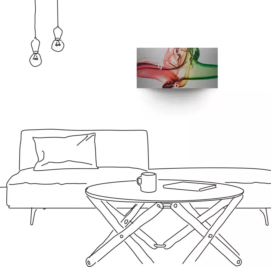 Artland Wandklok Botsing van rood en groen 3d-look geschulpt met kwarts- of radiografisch uurwerk verschillende maten - Foto 5