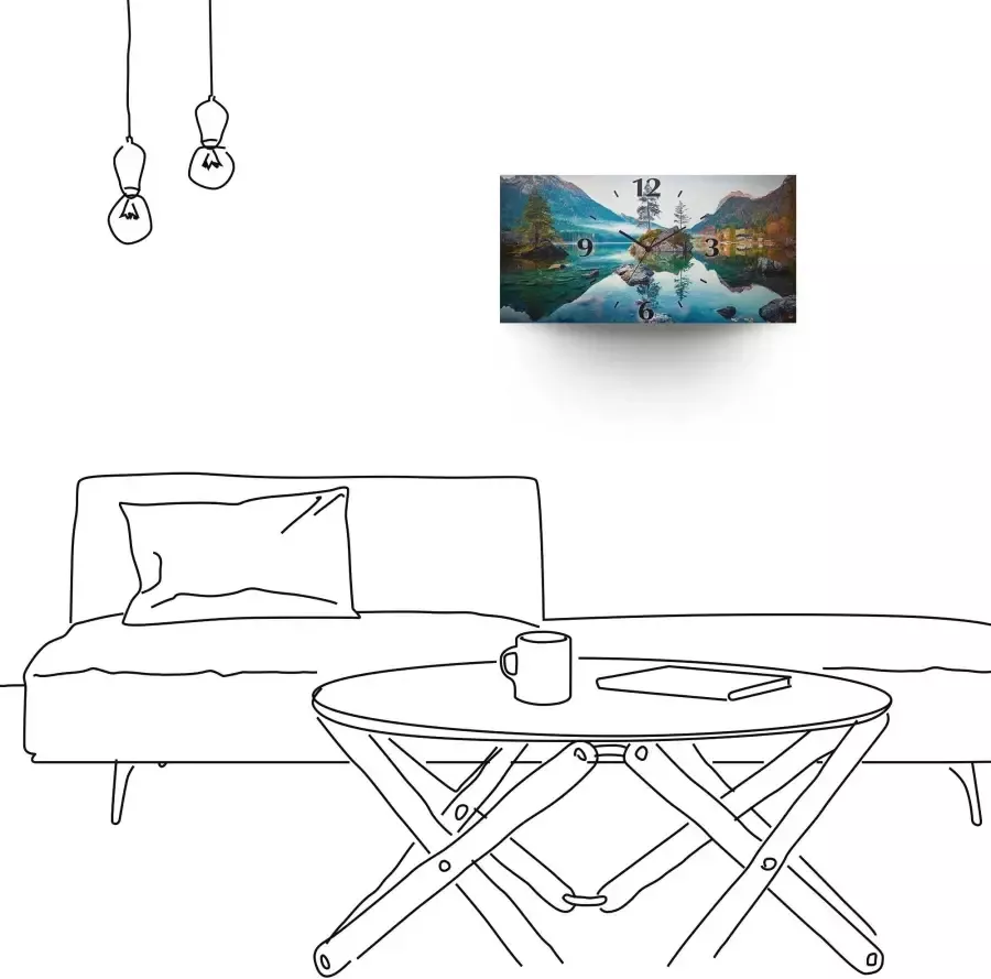 Artland Wandklok Herfstscène van de Hintersee voor de Alpen 3d-look geschulpt met kwarts- of radiografisch uurwerk verschillende maten - Foto 5