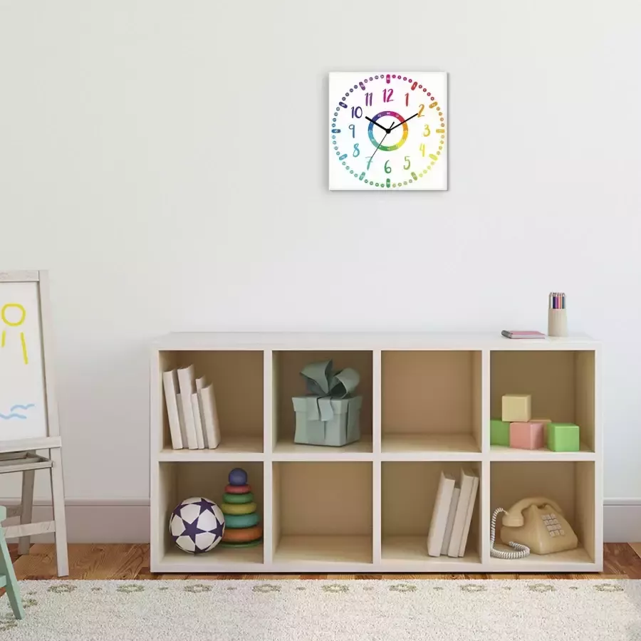 Artland Wandklok Kindereklok kleurrijk optioneel verkrijgbaar met kwarts- of radiografisch uurwerk geruisloos zonder tikkend geluid - Foto 1