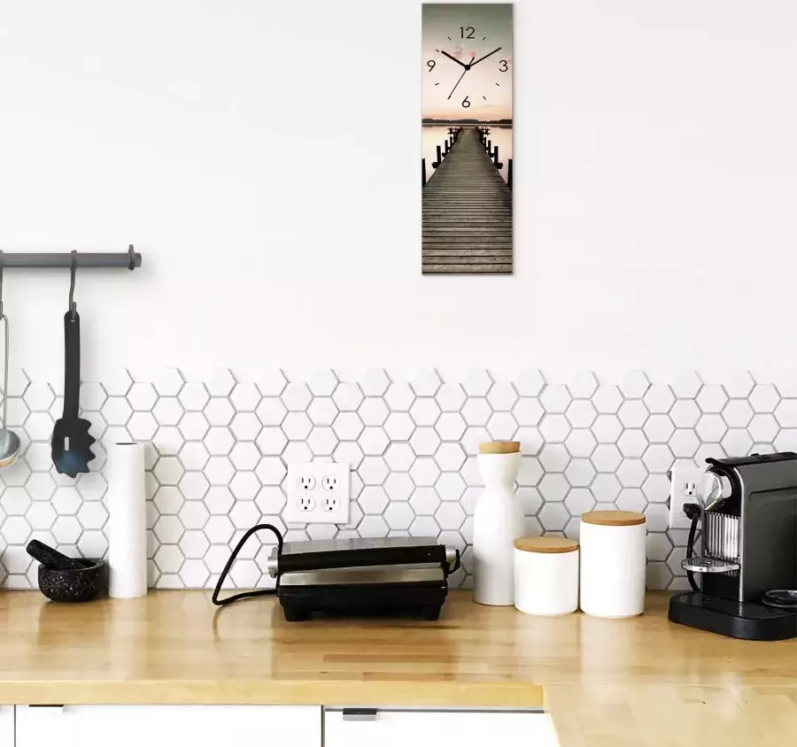 Artland Wandklok Lange pier in zonsopkomst optioneel verkrijgbaar met kwarts- of radiografisch uurwerk geruisloos zonder tikkend geluid - Foto 4