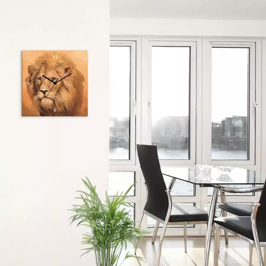 Artland Wandklok Leeuw optioneel verkrijgbaar met kwarts- of radiografisch uurwerk geruisloos zonder tikkend geluid - Foto 2