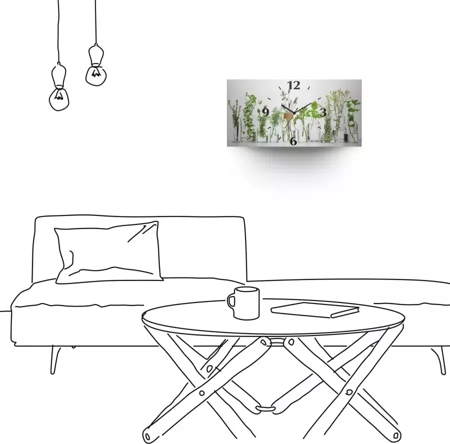 Artland Wandklok Oliën met kruiden 3d-look geschulpt met kwarts- of radiografisch uurwerk verschillende maten - Foto 4