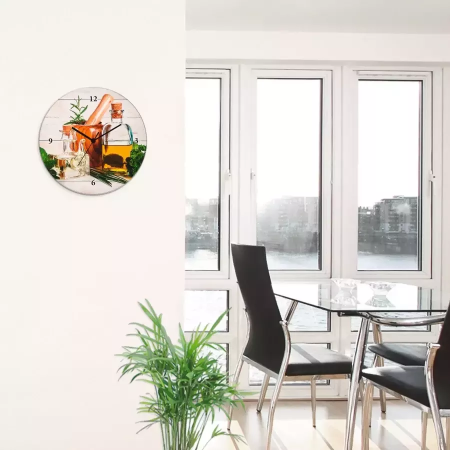 Artland Wandklok Olijfolie en kruiden keuken optioneel verkrijgbaar met kwarts- of radiografisch uurwerk geruisloos zonder tikkend geluid - Foto 2