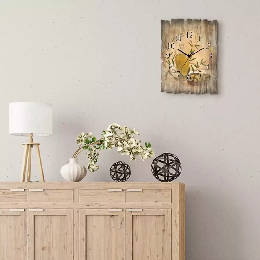 Artland Wandklok Olijven en citroenen optioneel verkrijgbaar met kwarts- of radiografisch uurwerk geruisloos zonder tikkend geluid - Foto 2