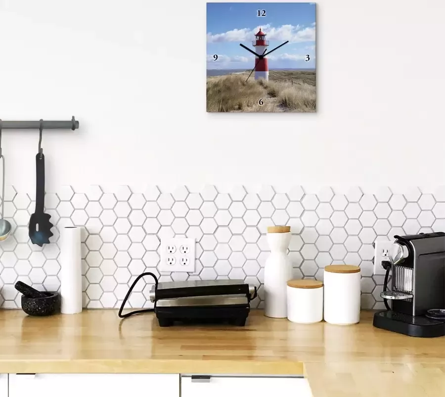 Artland Wandklok Vuurtoren Sylt optioneel verkrijgbaar met kwarts- of radiografisch uurwerk geruisloos zonder tikkend geluid - Foto 7