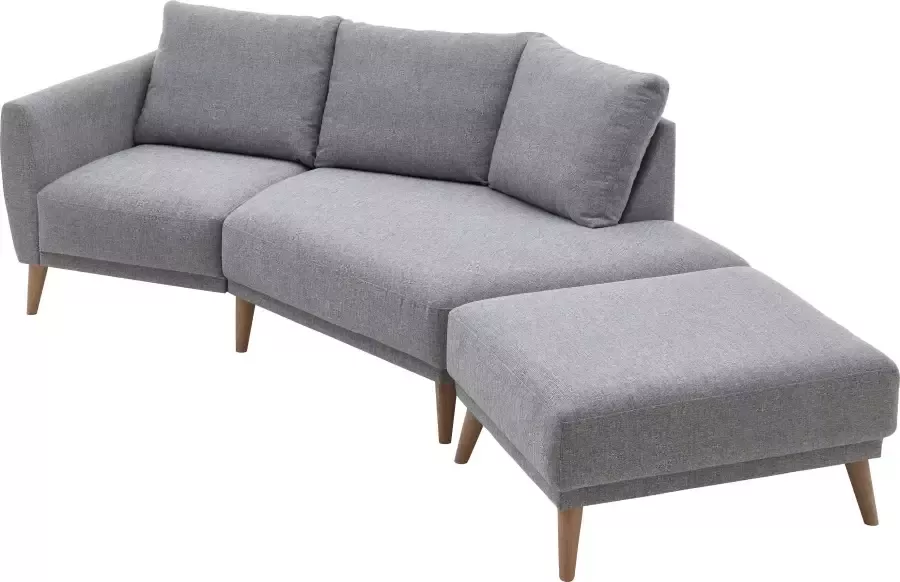 ATLANTIC home collection 2 5-zitsbank Elvis Hoekbank met open einde in Scandinavische stijl massief houten poten - Foto 5