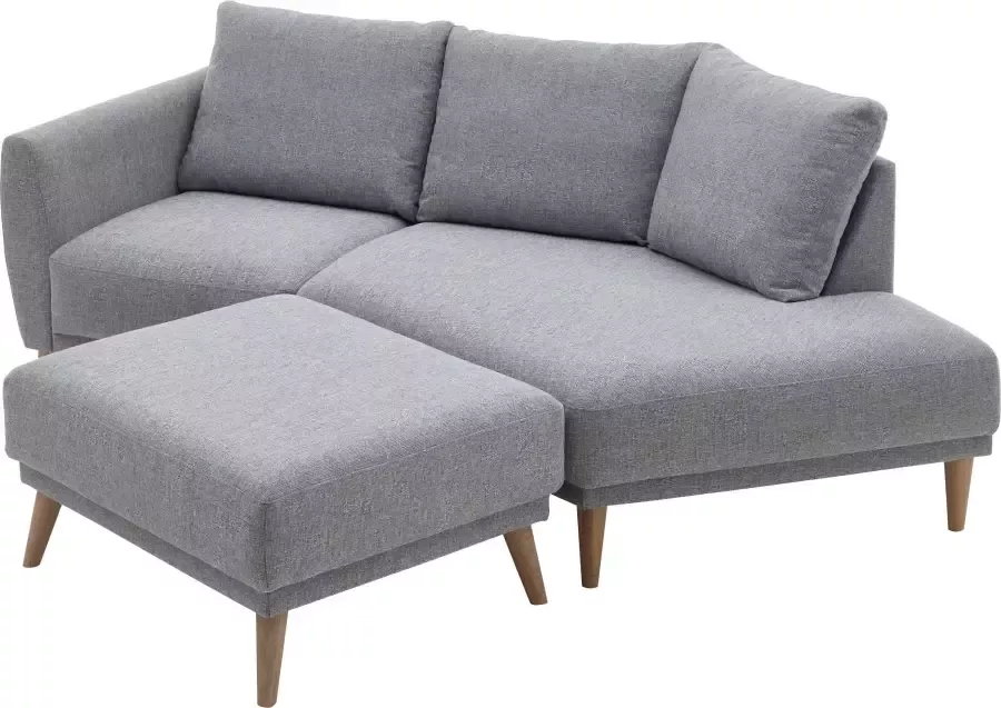 ATLANTIC home collection 2 5-zitsbank Elvis Hoekbank met open einde in Scandinavische stijl massief houten poten - Foto 4