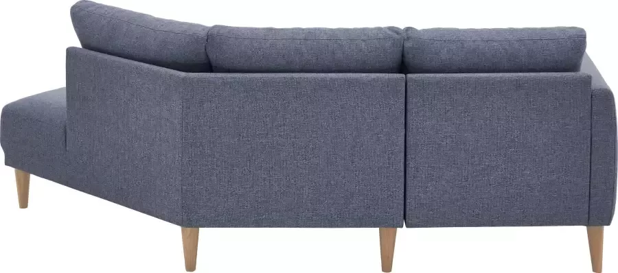 ATLANTIC home collection 2 5-zitsbank Elvis Hoekbank met open einde in Scandinavische stijl massief houten poten - Foto 3