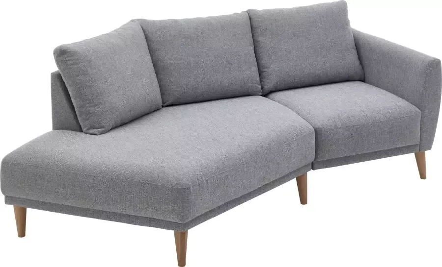 ATLANTIC home collection 2 5-zitsbank Elvis Hoekbank met open einde in Scandinavische stijl massief houten poten - Foto 6