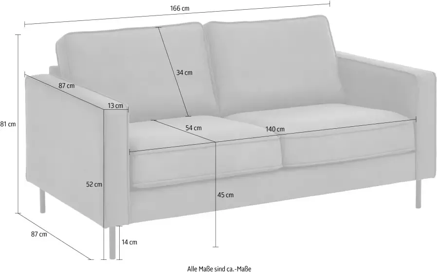 ATLANTIC home collection 2-zitsbank WESTON in scandinavische stijl met golfvering