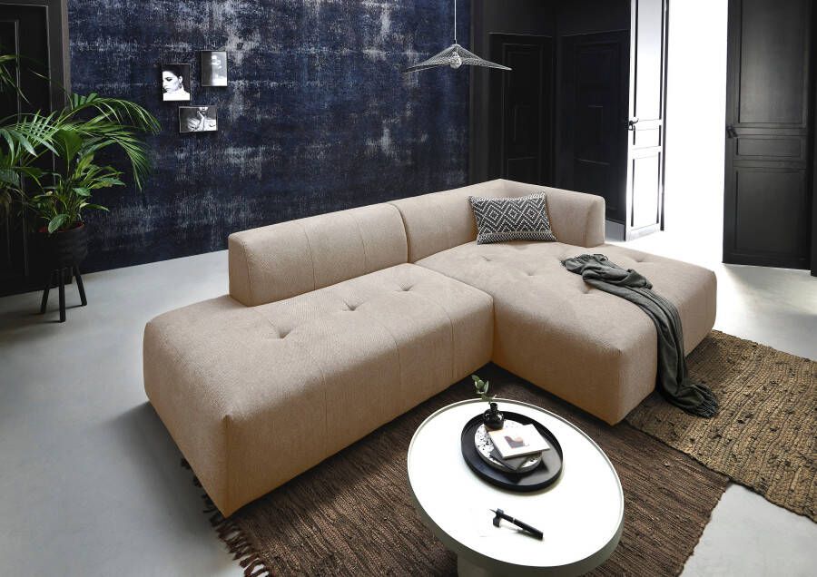 ATLANTIC home collection 3-zitsbank Leonardo Poef voetenbank Ottoman met XXL ligoppervlak