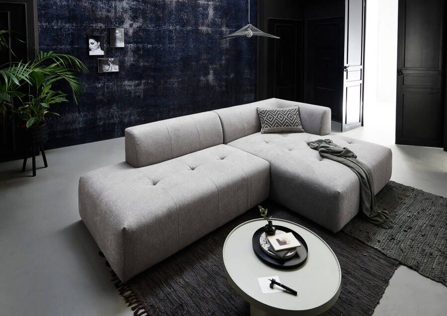 ATLANTIC home collection 3-zitsbank Leonardo Poef voetenbank Ottoman met XXL ligoppervlak