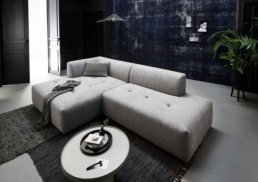 ATLANTIC home collection 3-zitsbank Leonardo Poef voetenbank Ottoman met XXL ligoppervlak
