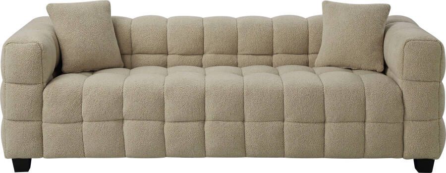 ATLANTIC home collection 3-zitsbank Stella incl. 2 sierkussens en gemaakt van moderne teddy stof - Foto 5