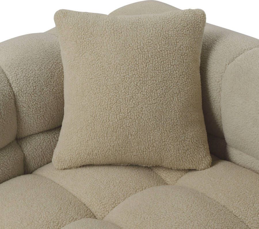 ATLANTIC home collection 3-zitsbank Stella incl. 2 sierkussens en gemaakt van moderne teddy stof