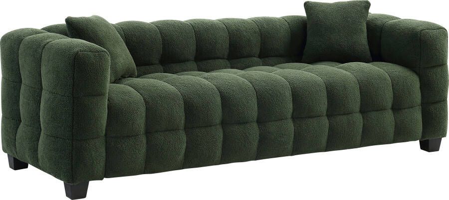 ATLANTIC home collection 3-zitsbank Stella incl. 2 sierkussens en gemaakt van moderne teddy stof - Foto 4