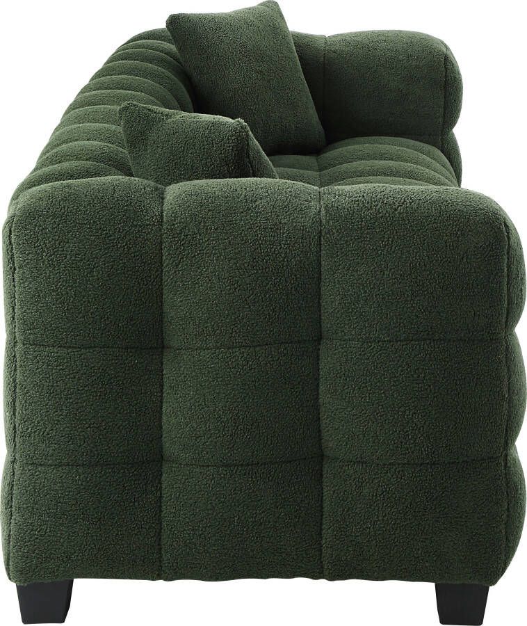 ATLANTIC home collection 3-zitsbank Stella incl. 2 sierkussens en gemaakt van moderne teddy stof - Foto 2