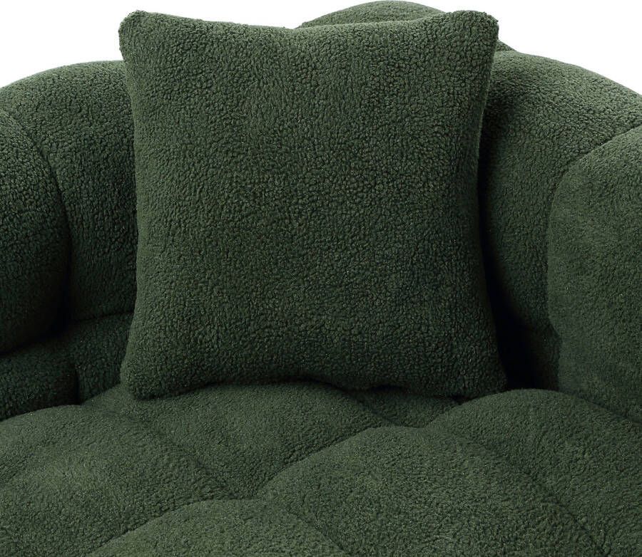 ATLANTIC home collection 3-zitsbank Stella incl. 2 sierkussens en gemaakt van moderne teddy stof