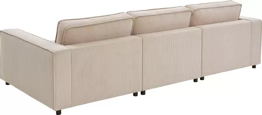 ATLANTIC home collection 3-zitsbank Valan XXL-zitoppervlak met cordbekleding vrij plaatsbaar met golfvering - Foto 3