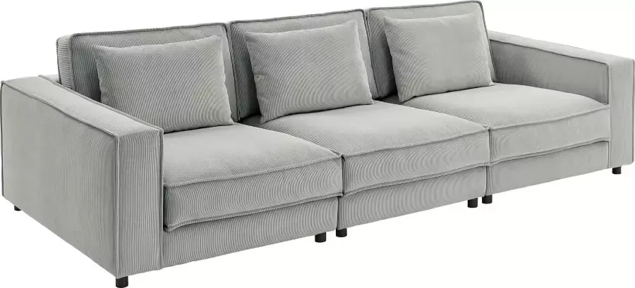ATLANTIC home collection 3-zitsbank Valan XXL-zitoppervlak met cordbekleding vrij plaatsbaar met golfvering - Foto 2