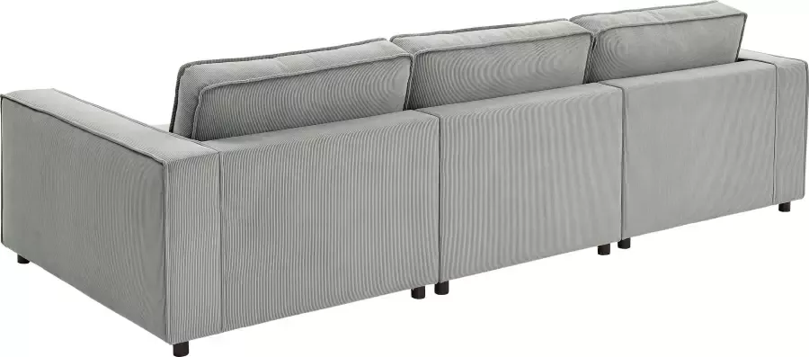 ATLANTIC home collection 3-zitsbank Valan XXL-zitoppervlak met cordbekleding vrij plaatsbaar met golfvering - Foto 3