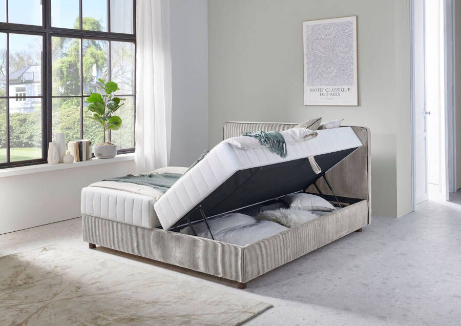 ATLANTIC home collection Bed Corinna Boxspring bed incl. opbergruimte ribfluweel verkrijgbaar in verschillende breedtes