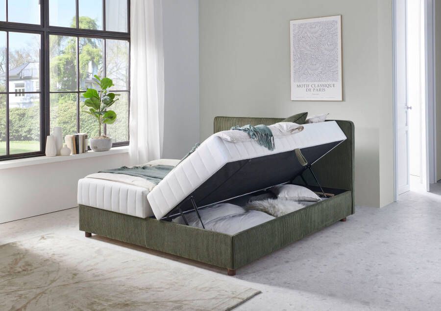 ATLANTIC home collection Bed Corinna Boxspring bed incl. opbergruimte ribfluweel verkrijgbaar in verschillende breedtes