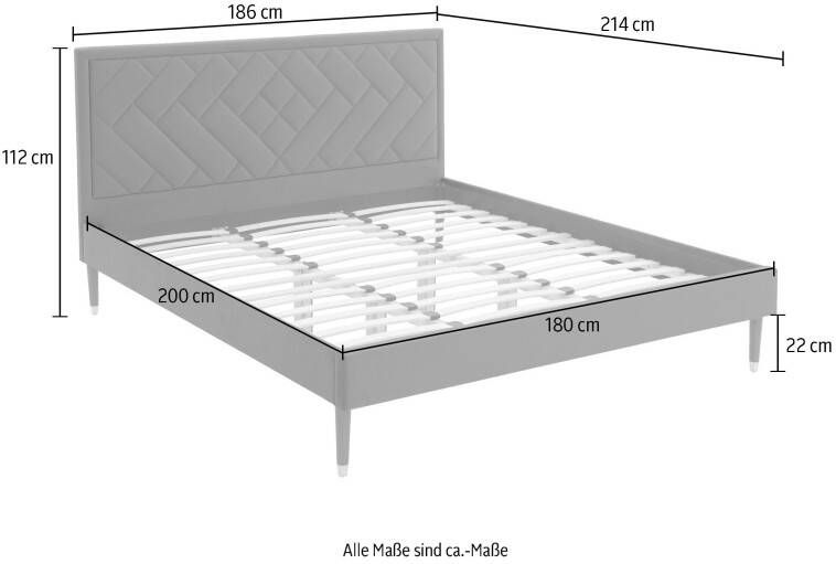 ATLANTIC home collection Gestoffeerd bed Nicola met hoge bodemvrijheid inclusief lattenbodem