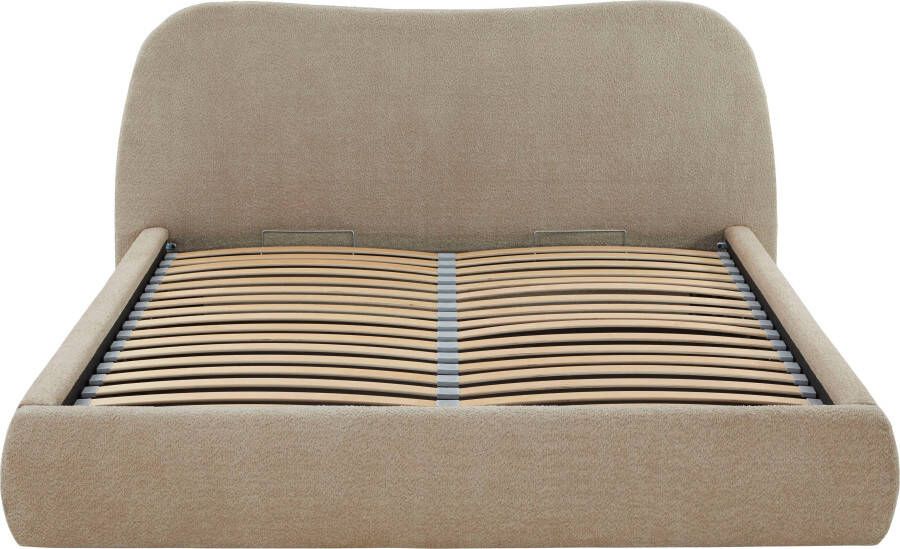 ATLANTIC home collection Gestoffeerd bed Sophie met of zonder opbergruimte hoogwaardige bouclé bekleding - Foto 3