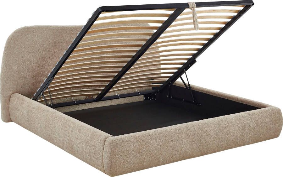 ATLANTIC home collection Gestoffeerd bed Sophie met of zonder opbergruimte hoogwaardige bouclé bekleding - Foto 2